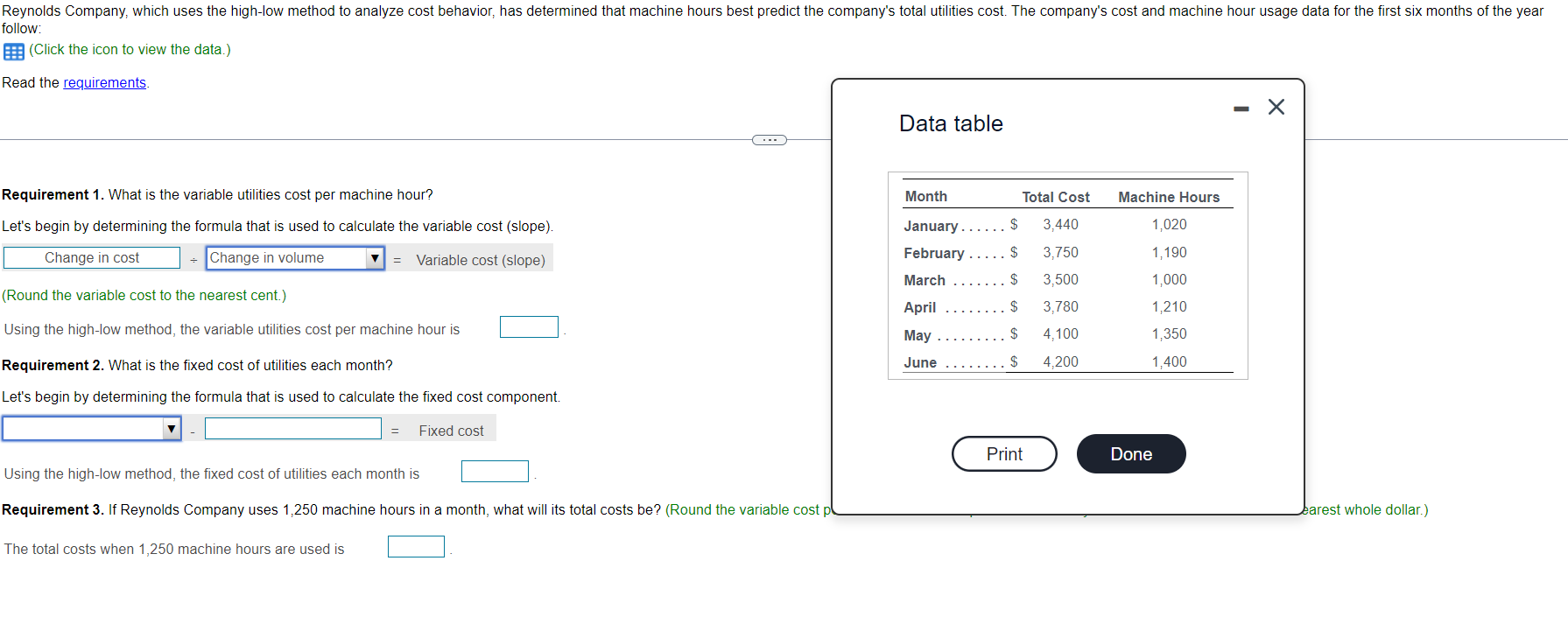  Data table