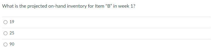 is one of the components necessary for producing Product A. The Bill