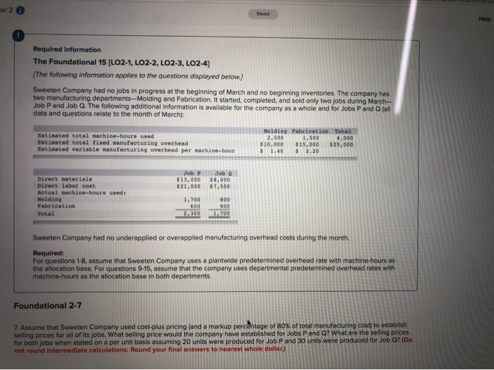  ter 2 Saved Help Required information The Foundational 15 [LO2-1, LO2-2,