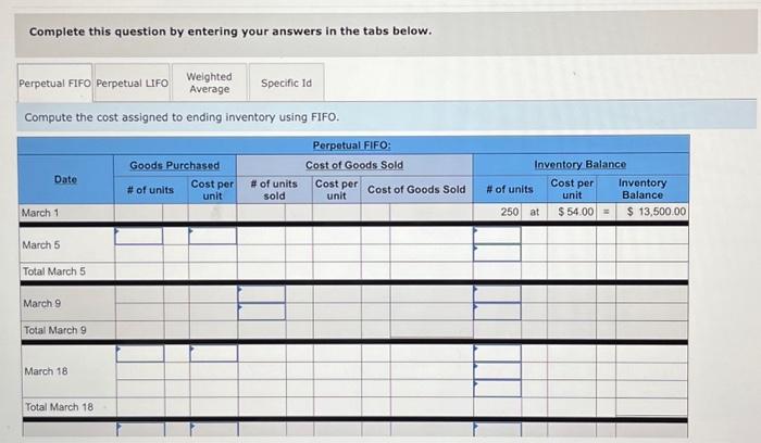 Warnerwoods Company uses a perpetual inventory system. It entered into the following