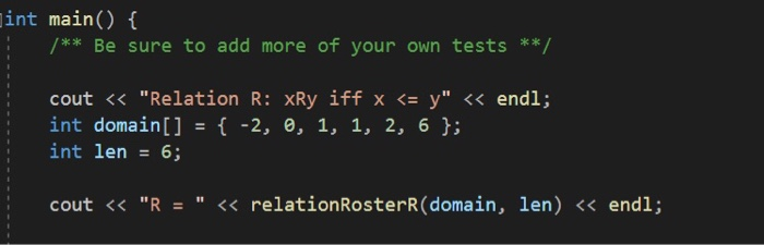 I just need the relationRoster function. Th The last function, relationRoster, returns