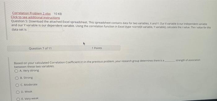  Correlation Problem 2 xlsx 10 KB Click to see additional instructions