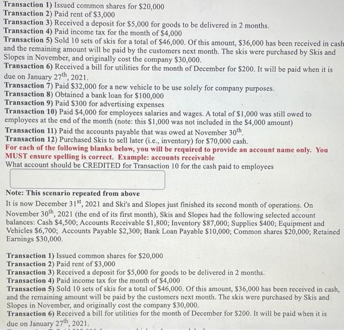 deposit for $5,000 for goods to be delivered in 2 months. Transaction