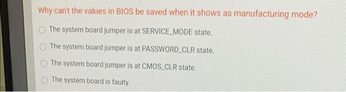 No POST. To recover from No Boot/ No Power. Choose all that
