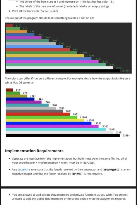 represent a Bar in a Bar Chart. Each bar has: a length