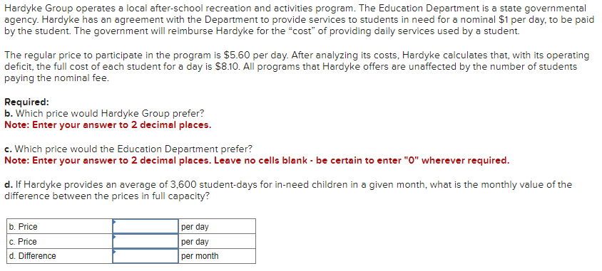  Hardyke Group operates a local after-school recreation and activities program. The