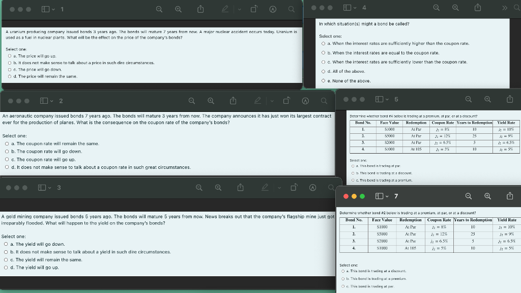 Few short multiple choice practice questions, help please 1 In which situation(s)