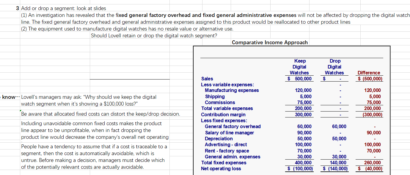 3 Add or drop a segment: look at slides (1) An