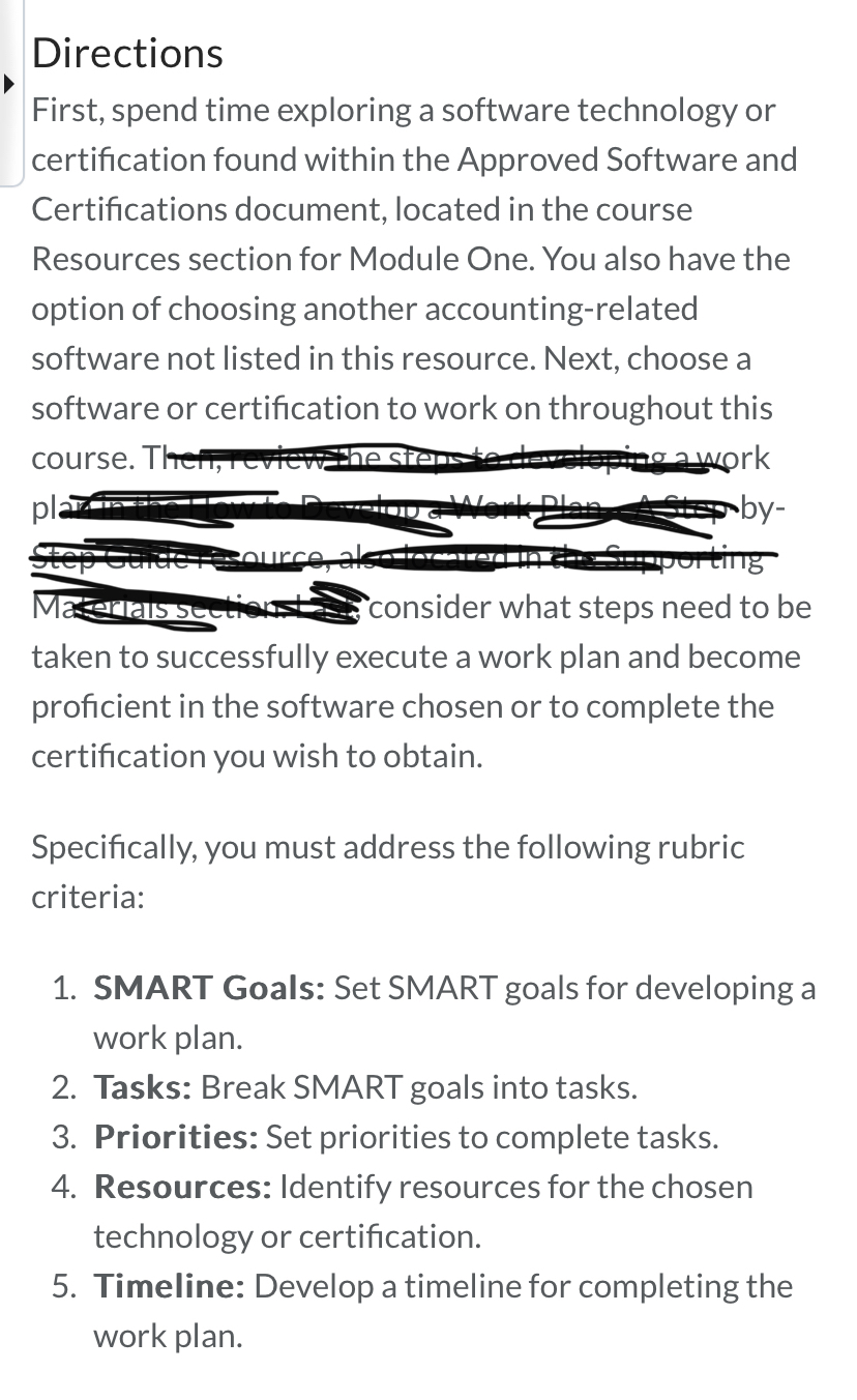  Directions First, spend time exploring a software technology or certification found