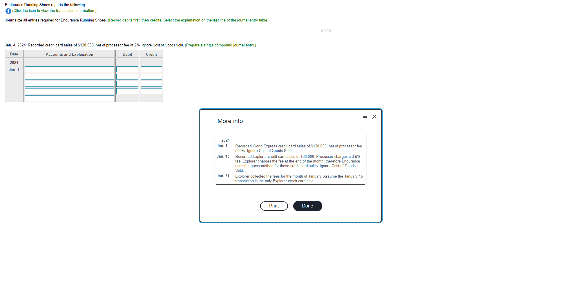 Chapter 7 Question 3 Answer all the requirements please. Endurance Running Shoes