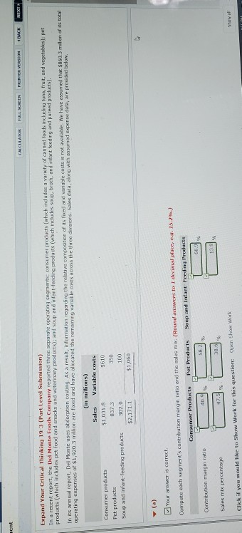 ent CALCULATOR FULL SCREEN PRINTER VERSION RACK NEXT Expand Your Critical