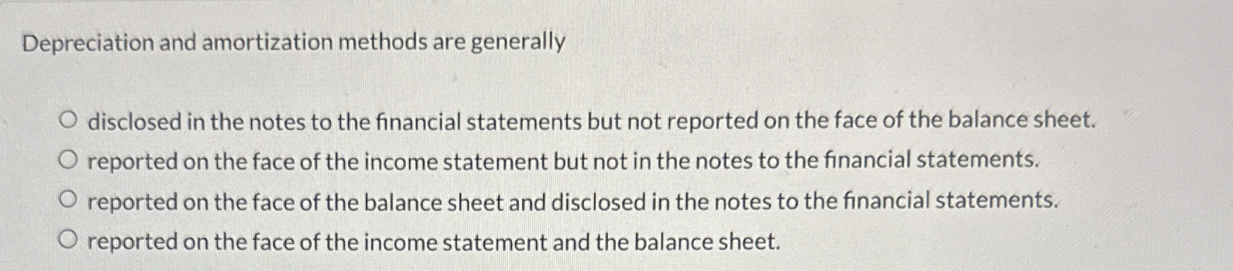 Depreciation and amortization methods are generally disclosed in the notes to
