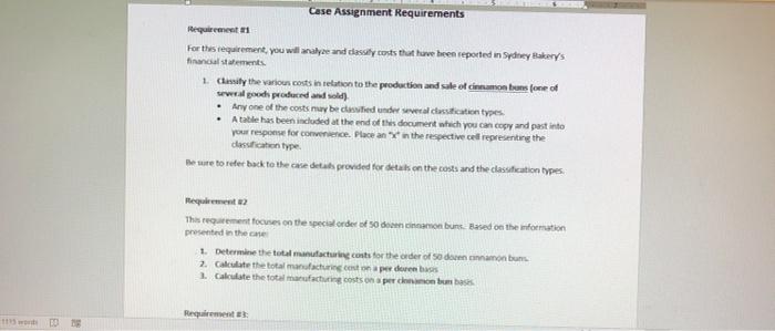  Case Assignment Requirements Requirement1 For this requirement, you will analyze and