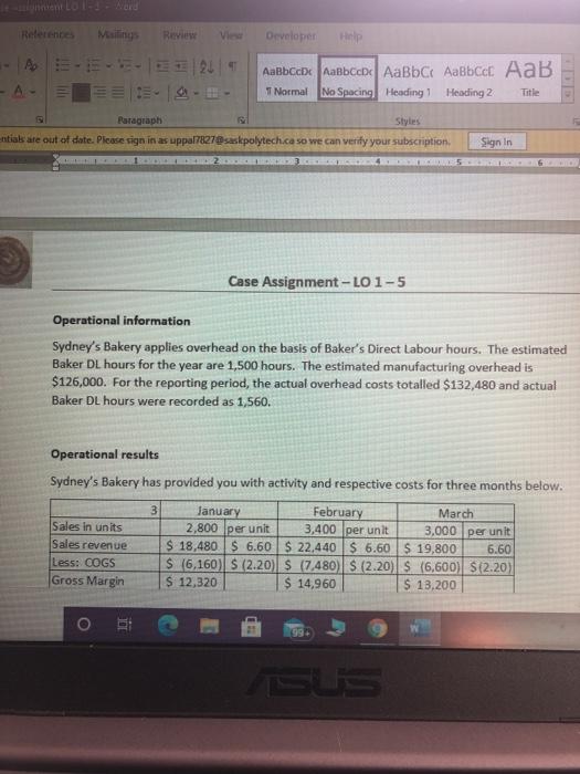 buss 1. Calculate the total manufacturing costs on pero bumbas Requirements: Requirement