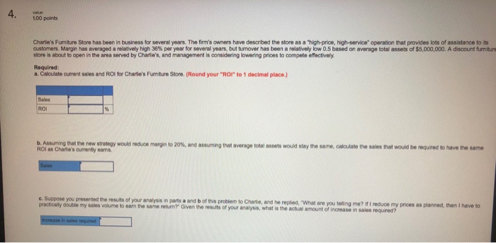  I need help with question #4 please answer all parts a-e.