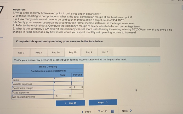 point in unit sales and in dollar sales? 2. Without resorting to