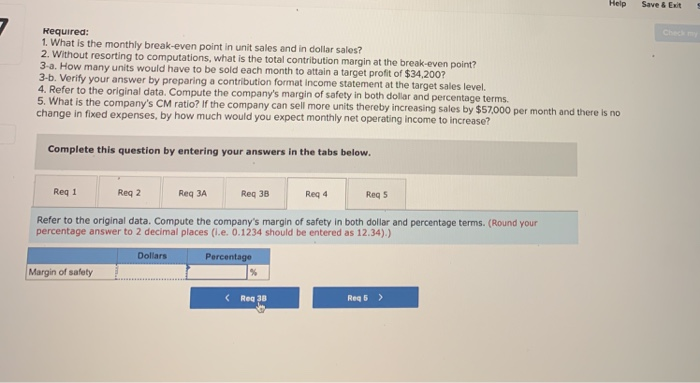 computations, what is the total contribution margin at the break-even point? 3-a.
