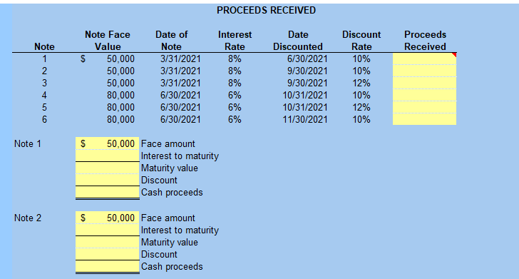 MATURITY VALUE, DISCOUNT, AND THE CASH PROCEEDS. THIS IS THE GIVEN DATA:
