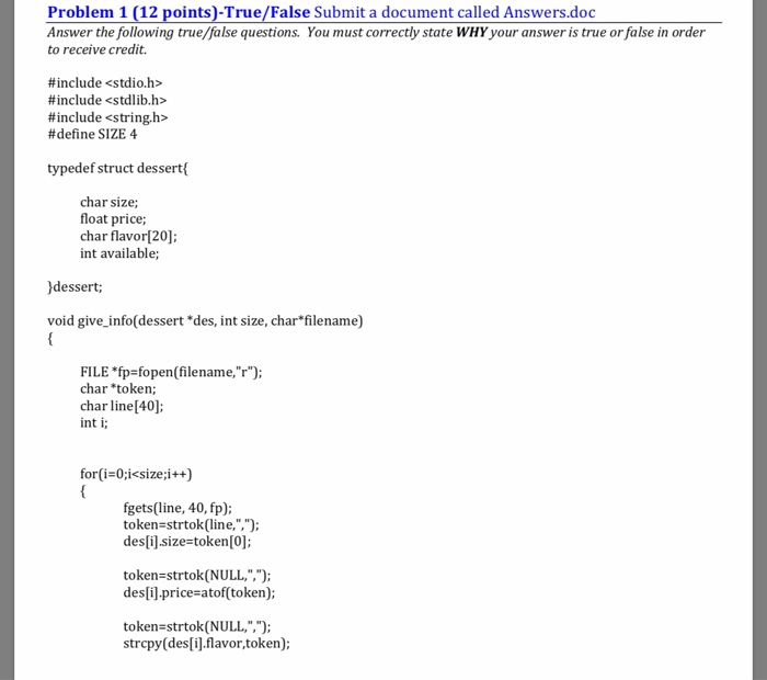  True/False. C Language. Explain why it is true or false. Thank