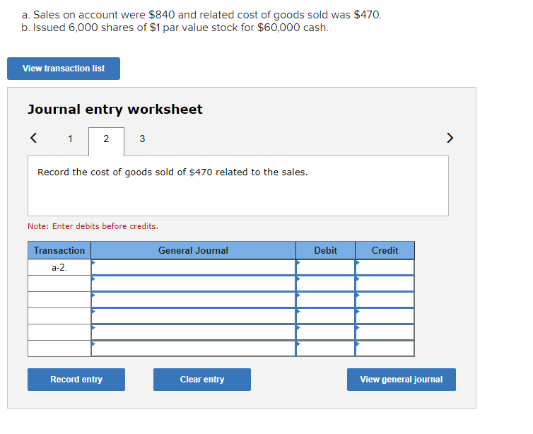 entry is required for a transaction/event, select "No journal entry required" in