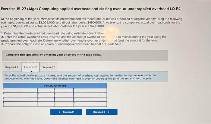 overhead LO P4 At the beginning of the yeor, Mirmax set its