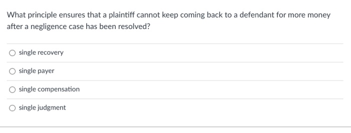  What principle ensures that a plaintiff cannot keep coming back to