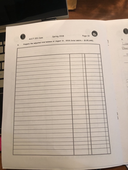 date, prepare edjusting entries for the month ended August 31. Insurance expired