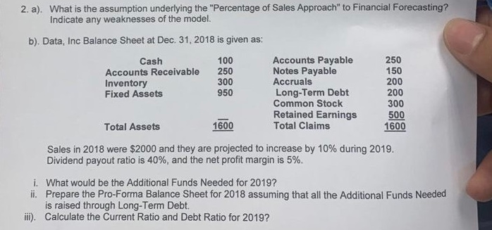  i-iii? Step by step? 2. a). What is the assumption underlying