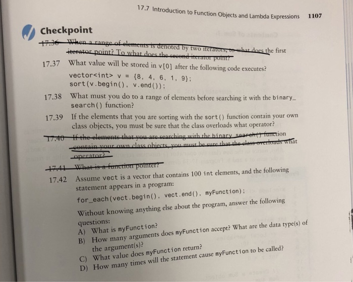 17.7 Introduction to Function Objects and Lambda Expressions 1107 Checkpoint 17.37