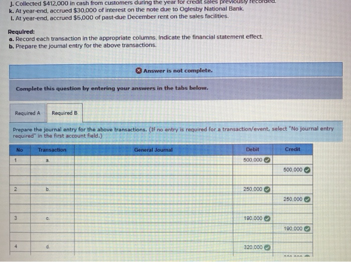 the following transactions and adjustments that occurred during the first year of