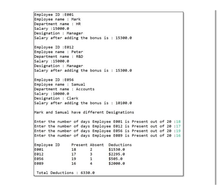 a class named Employee that can be used to calculate the salaries