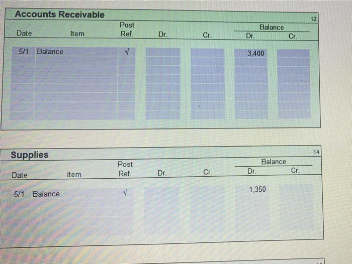 $325. e. Rent expired during May is $1,600. f. Unearned fees on