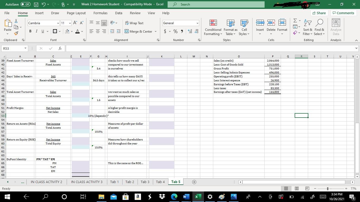  AutoSave Off HCB Week 2 Homework Student - Compatibility Mode -