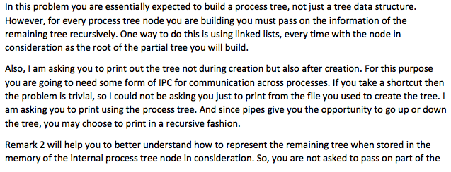 to write a program which generates arbitrary process trees from a given