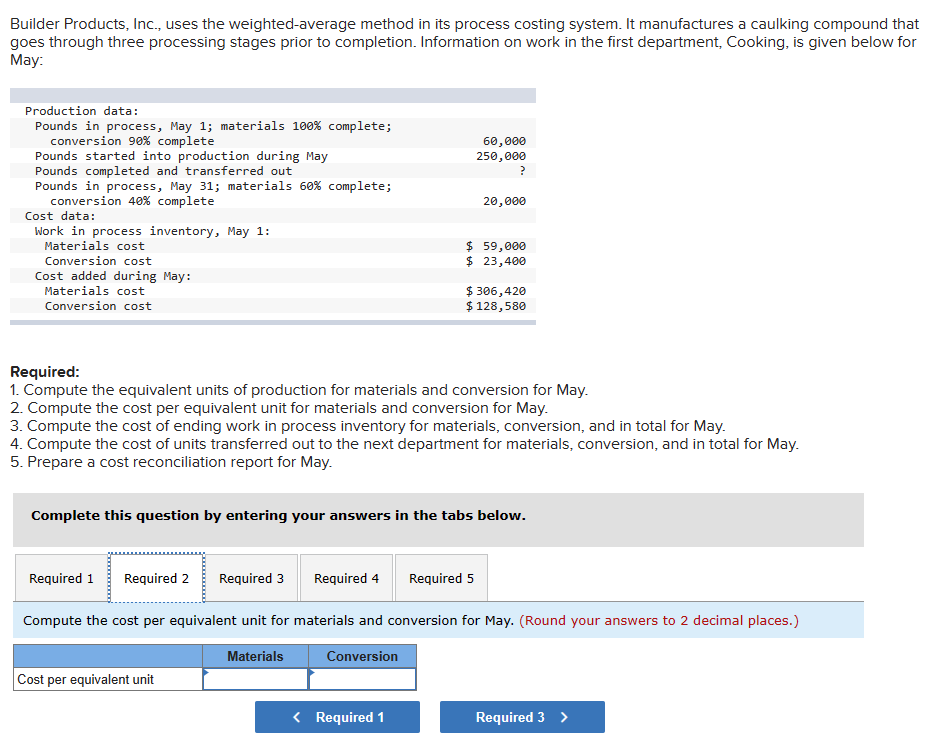 system. It manufactures a caulking compound that goes through three processing stages