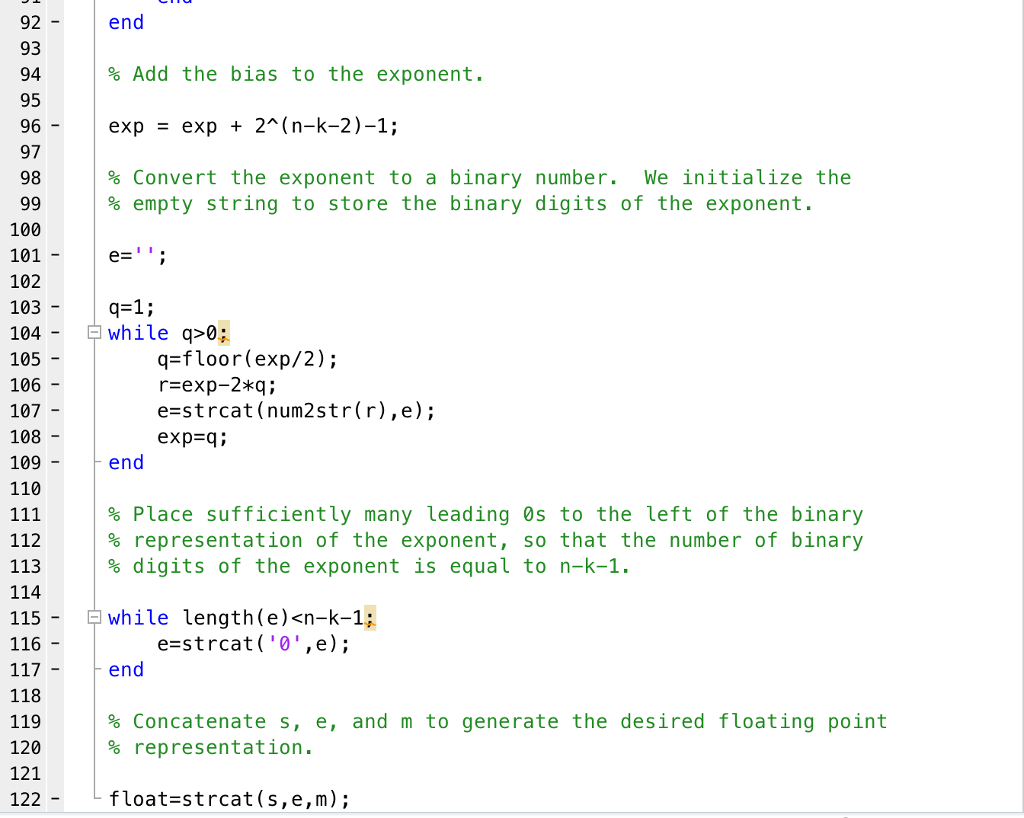 if ( (abs (a ) >0) && (abs(a) 2^(1-2^(n-k-1)))) display('UNDERFLOW'); return elseif