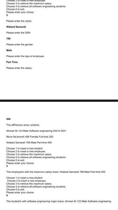 his/her information) +override method equals(Person p):boolean (it will check the equality of