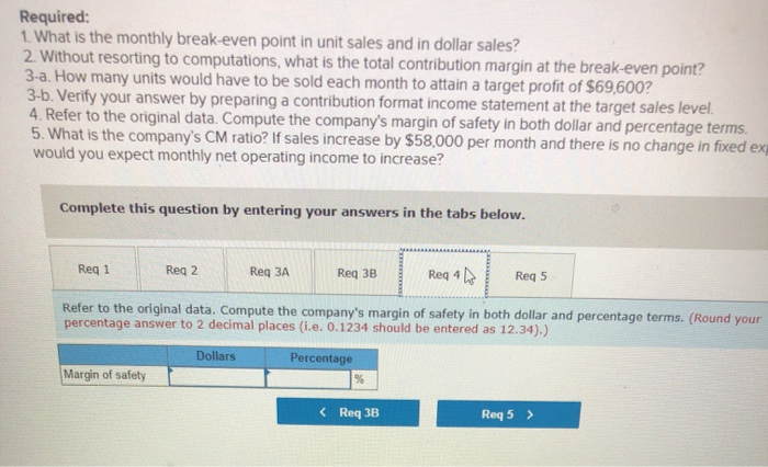 units would have to be sold each month to attain a target