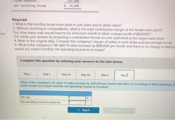 profit of $69,600? 3-b. Verify your answer by preparing a contribution format