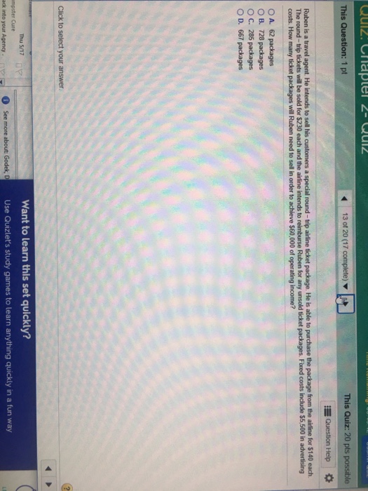  This Question: 1 pt This Quiz: 20 pts possible Question Help