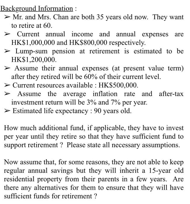 Please explain in step wise thankyou Background Information: > Mr. and Mrs.