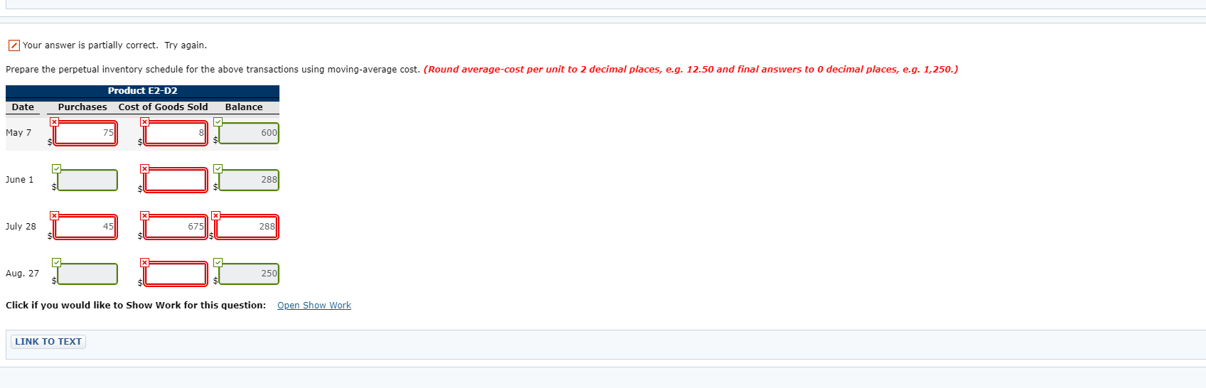 for product E2-D2 include the following purchases. Date Number of Units Unit