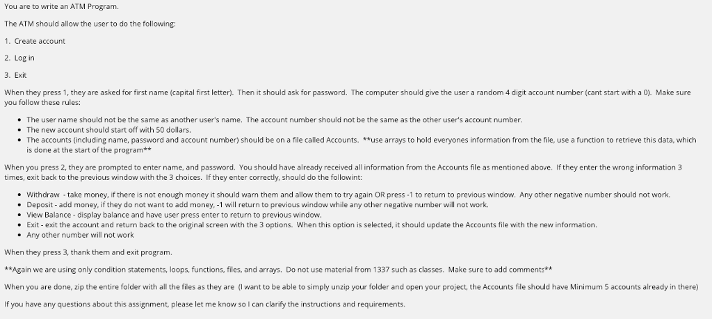  **Again we are using only condition statements, loops, functions, files, and
