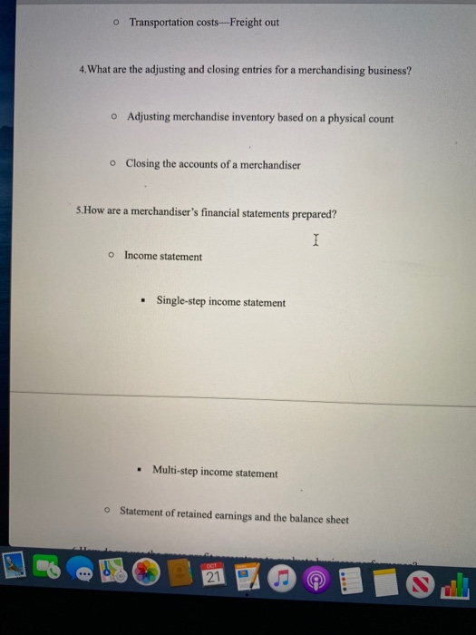 periodic inventory systems 2.How are purchases of merchandise inventory recorded in a