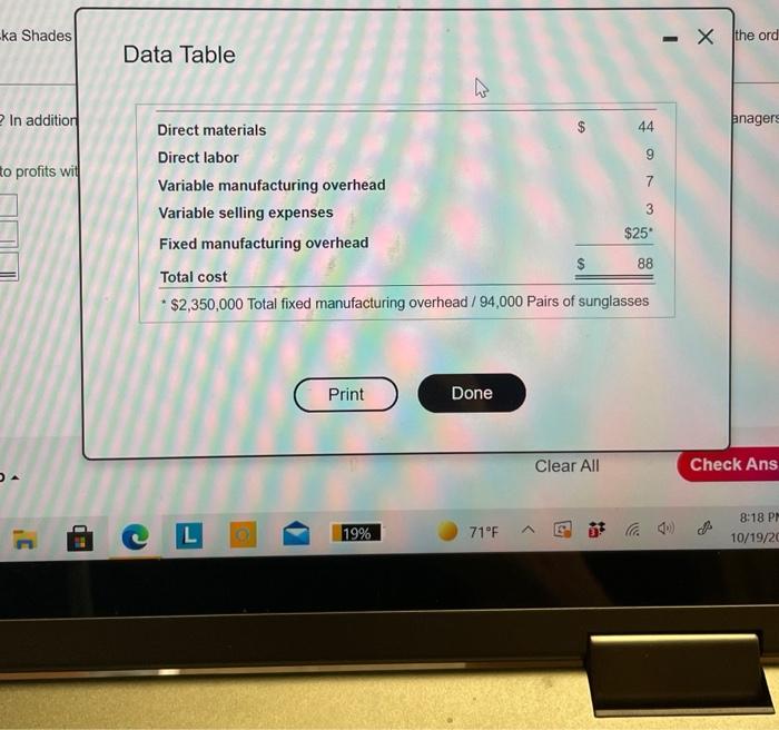  ka Shades - - X the ord Data Table In addition