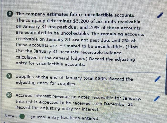 During January 2024, the following transactions occur: Jariuary 2 Provlde services to