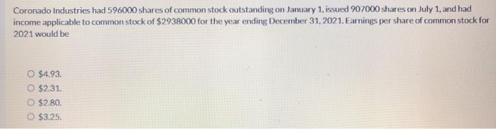 Industries had 306000 shares of common stock issued and outstanding at December