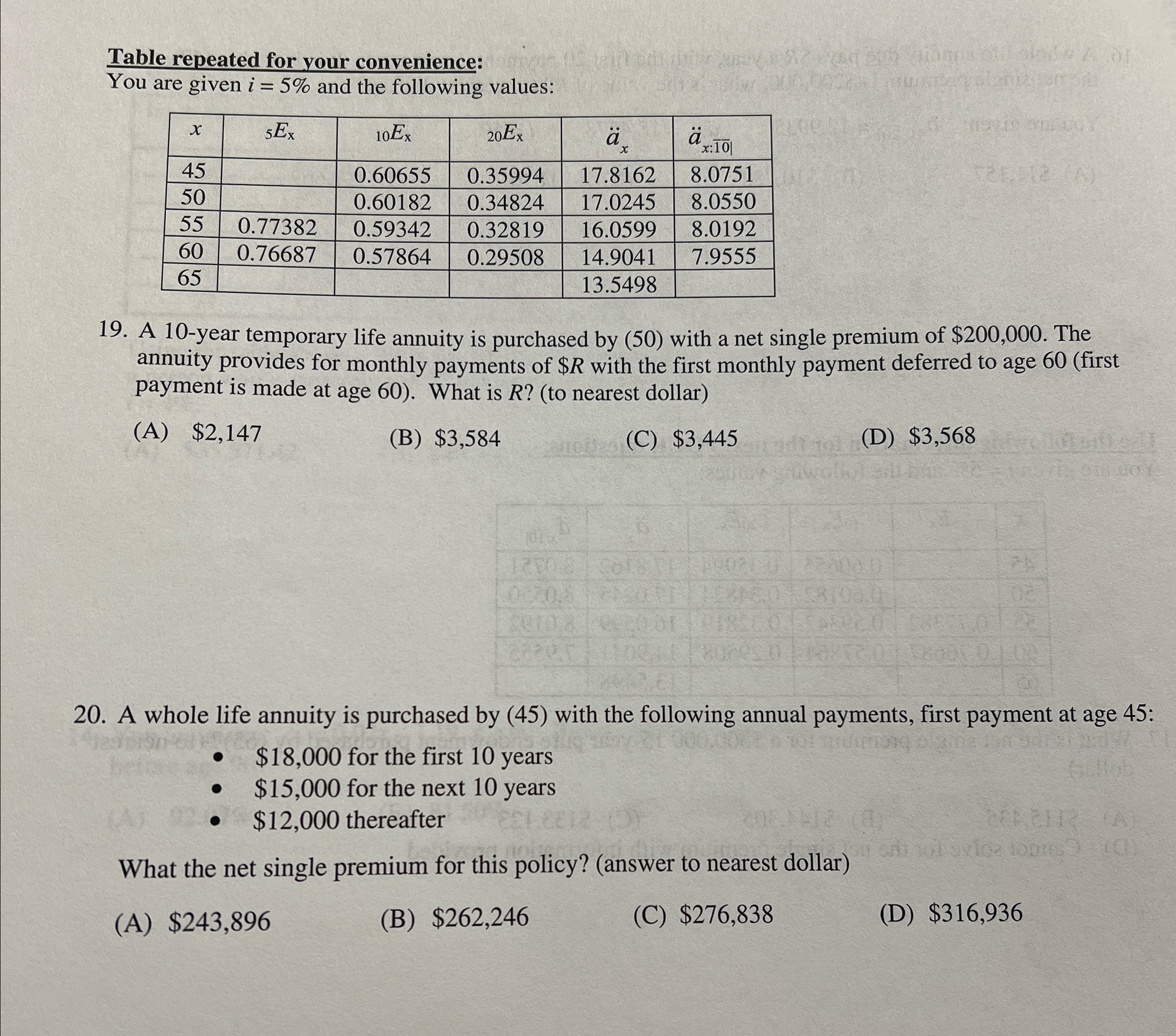  use the table to answer the wuestions please for your convenience: