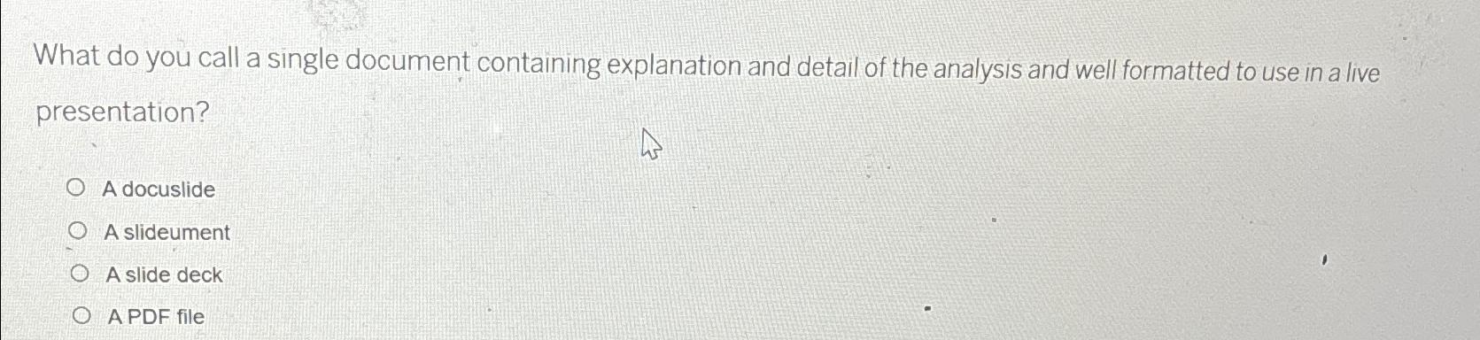  What do you call a single document containing explanation and detail