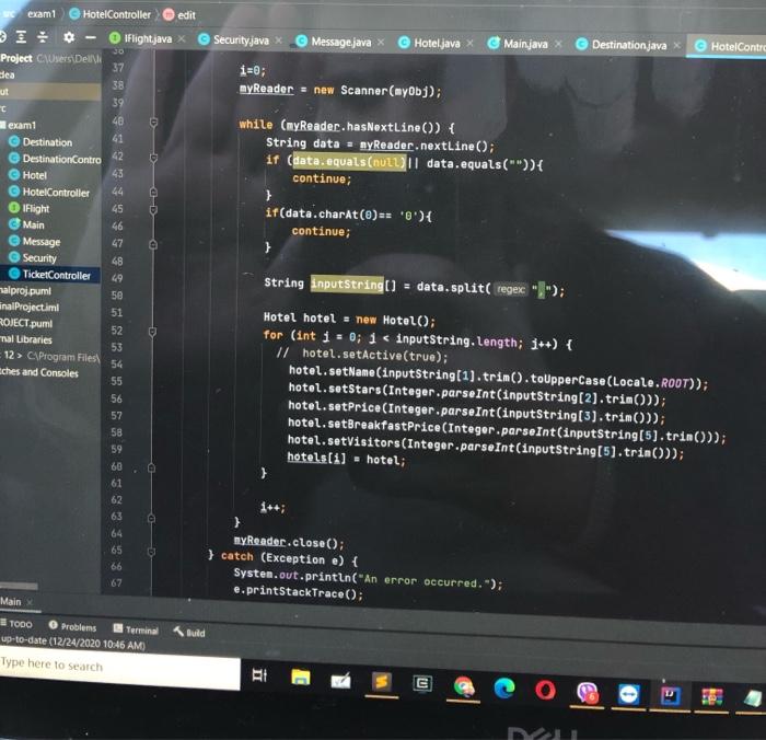 Build Run Tools Ves Window Help FinalProject - Hotel Controller java Hotel